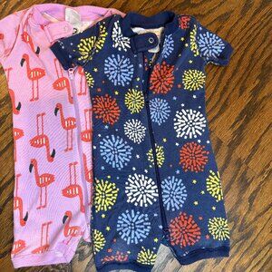Hannah Anderson Baby 2-Way Zip Shortie Sleeper (set of two)